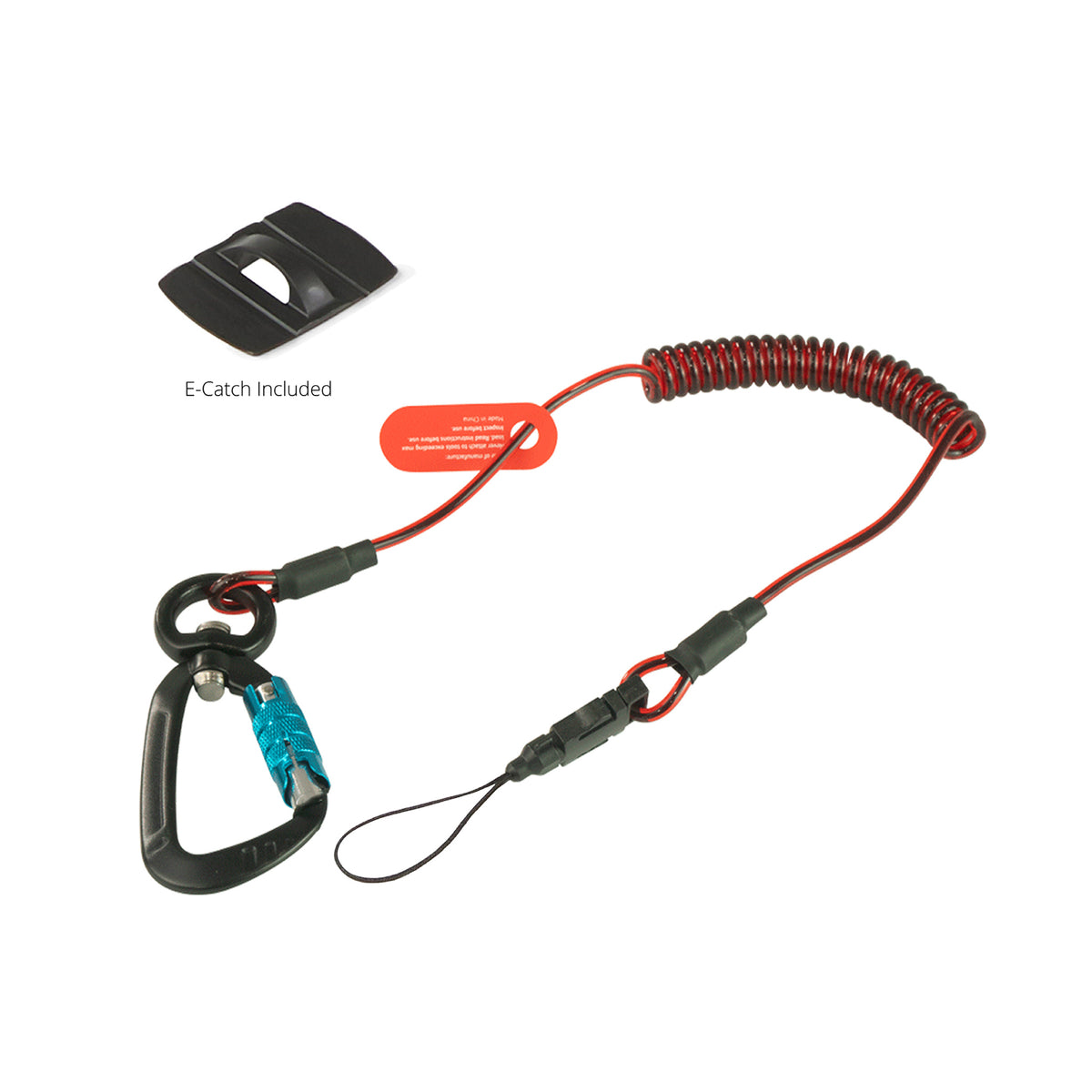 Coil E-Tether With Dual-Locking Carabiner & E-Catch - 0.5kg / 1.1lb (Each / 10 Pack)