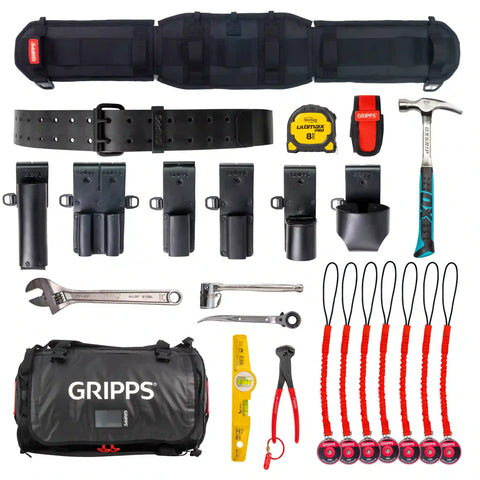 Scaffolders Kit - Leather 7 Tool Retractable With Back Support